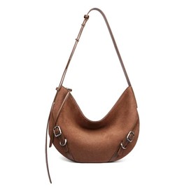 LA FESTIN Fashion Shoulder Bag for Women Large Capacity Genuine Leather Armpits Commuters, Lazybrown