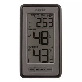 La Crosse Technology Wireless Extra Large Digital Thermometer Time Display Indoor Outdoor Temperature