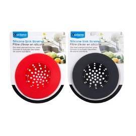2Pcs Silicon Kitchen Sink Strainer, Drain Protector, Trap Debris and Prevent Clogging(Red & Grey)