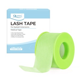 QUEWEL Lash Tape For Eyelash Extensions, Green, 0.98in x 141.7in (2.5cm x360cm), Hypoallergenic & Non-irritating, Breathable, Moderately Sticky, Multi-purpose
