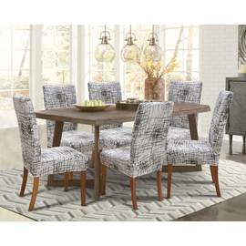 SPRINGRICO Funda para silla, 4 unidades, diseño lineal moderno