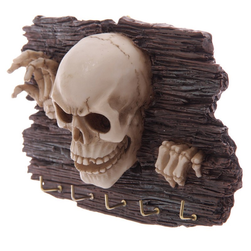 Key Holder Wall Sculpture Skull Skeletal kommt