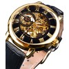 FORSINING Men's Skeleton Steampunk Mechanical Watch Black Mechanical Watch for