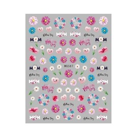 Generic Nail Sticker Flower Rose Mom Love Family Party Nail Decal Wg587 Nail Wraps Art Stickers Manicure Supplies for Women for Home Nails Full Long Lasting Easy Apply and Remove