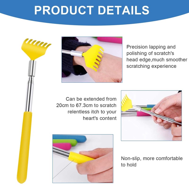 Pack of 4 Back Scratchers, Scratching Hand Back Scratcher, Wooden