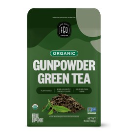 FGO FGO Organic Gunpowder Green Tea, Loose Leaf, 16oz Bulk Resealable Bag, Packaging May Vary (Pack of 1)