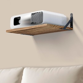 DODOBEYA Projector Shelf Wall Mount Floating Shelf Router Shelf Rustic Wooden Floating Shelf,Wall Mount Projector Rack Holder, Wood Projector Wall Shelf,Projector Holder Stand Floating Shelf Under TV