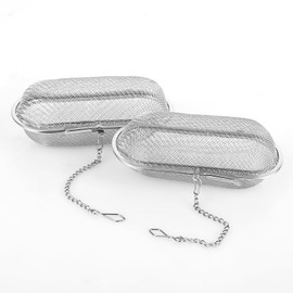 DMJJSD Set of 2 Spice Strainer for Cooking Tea Infuser Stainless Steel Tea Strainer Fine Mesh Tea Filter with Chain Tea Strainer for Teapot Spice Ball Tea Infuser Spice Bag for Spice Bags Tea Tea