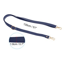 PATIKIL Leather Purse Strap Replacement 51 Inch, Adjustable Shoulder Crossbody Replacement Strap with Gold Hardware, Navy Blue