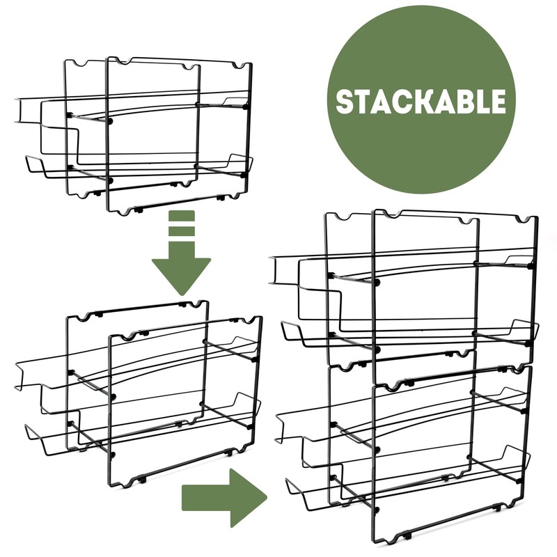 DINEST 2-Pack Stackable Soda Can Organizer - Rust Resistant Rack