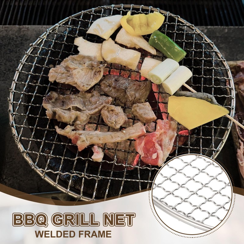 uxcell Stainless Steel Cooling Racks,9.5 Inch Round BBQ Grill Net