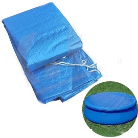 8ft Round Pool Cover Protector for Above Ground Pool PE Swimming Pool Cover Blanket Pool Round Cover Cloth Durable Dust-Proof Tarpaulin Rainproof Pool Cover