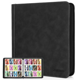 JoyHood Trading Card Binder for TCG Cards, Holds Up to 960 Cards, Basketball Card Folder Album Books Case with Zipper Fits PM MTG OPCG, Gifts for Boys/Girls (Black)