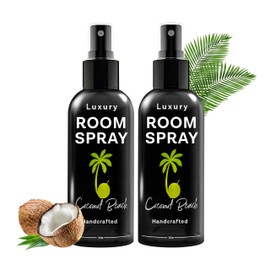 605Products Luxury Room & Air Freshener Spray - Long Lasting Odor Eliminator, Essential Oils, Home Fragrance Supplies - 3.4oz Coconut Beach (2-Pack)