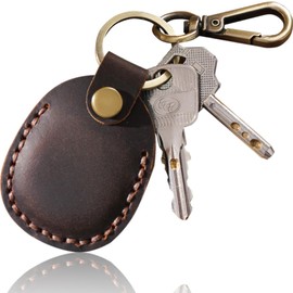 Libra Key Chain, AirTag edy Coin, IC Chip, Genuine Leather, Case, 2 Types, 04 Screw Type (Coffee)