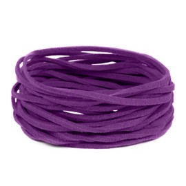 LEREATI Faux Leather Cord for Jewellery Making, 3mm Suede Cord Flat Leather String, 5m Leather Thong Cord Beading Thread for Necklace, Bracelet, Pendants, Dream Catcher, DIY Crafts (Purple)