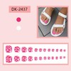 24pcs Press on Toenails Pink Fake Toe Nails Glossy False