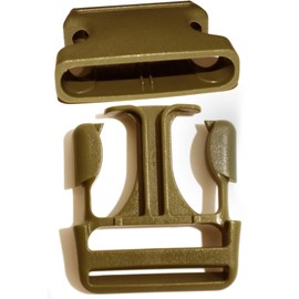 aYrap Side Release Plastic Buckle 1.5 Inch for 1.5''(38mm) Webbing, 2 Set Plastic Buckles 1.5'' + Tri-Glide Slide Clip Replacement Dual Adjustable No Sewing, Heavy Duty(Khaki, 1.5Inch)