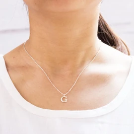 Philip Jones Sterling Silver Initial Necklaces Letter A to Z