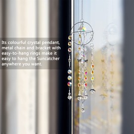 Garden Suncatcher Crystal Pendant Round Shaped Glass Prisms Beads Chain Hanging Angel Ornament Rainbow Maker Aura Prism Glass Crystal Sun Catchers
