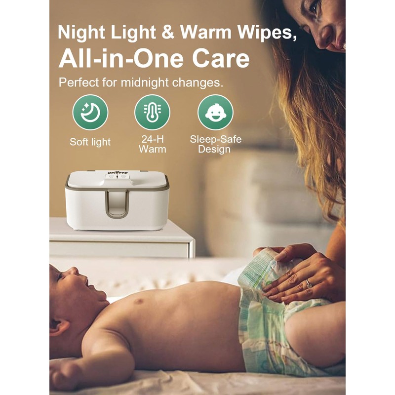KOSTTE Baby Wipes Warmer, Larger Capacity Wipe Dispenser, Even Heating