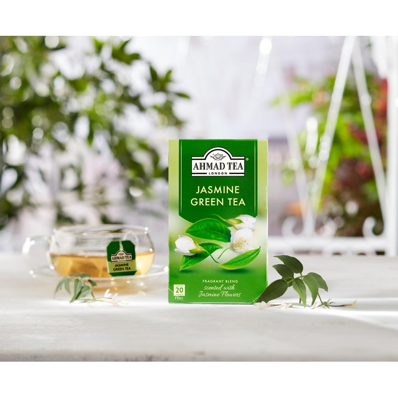 Ahmad Tea Jasmine Romance Green Tea, 20-Count Boxes (Pack of