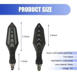 MOXRUQ 4-Pack LED Motorcycle Turn Signals, Universal Arrow Flowing Blinkers with Daytime Running Lights, Double-Sided Flowing Turn Indicators, Cool Modified Accessories for Motorcycles Bikes (Red)