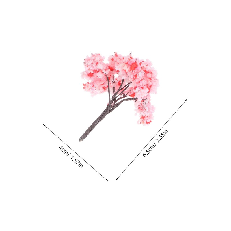 Ipetboom 10pcs Miniature Tree Pink Flower Decoration with Cherry Blossom