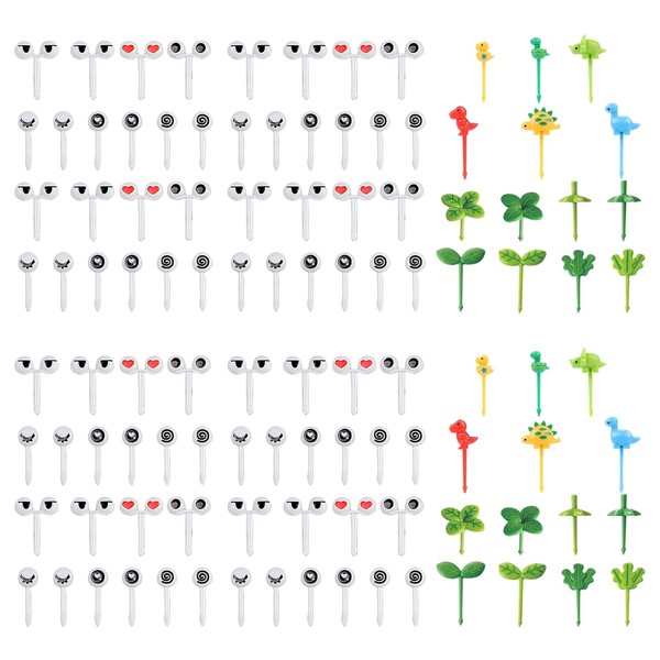 NIDHFG 108 Pieces Cartoon Fruit Forks, Plastic Fruit Forks, Party