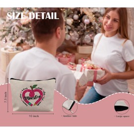 YeiHe Teacher Makeup Bag, Teacher Appreciation Gifts, Spanish Teacher Gifts, Thank You Teacher Gifts, Teacher Gifts Cosmetic Bag Zipper Pouch, Best Teacher Gifts Makeup Pouch for Maestra