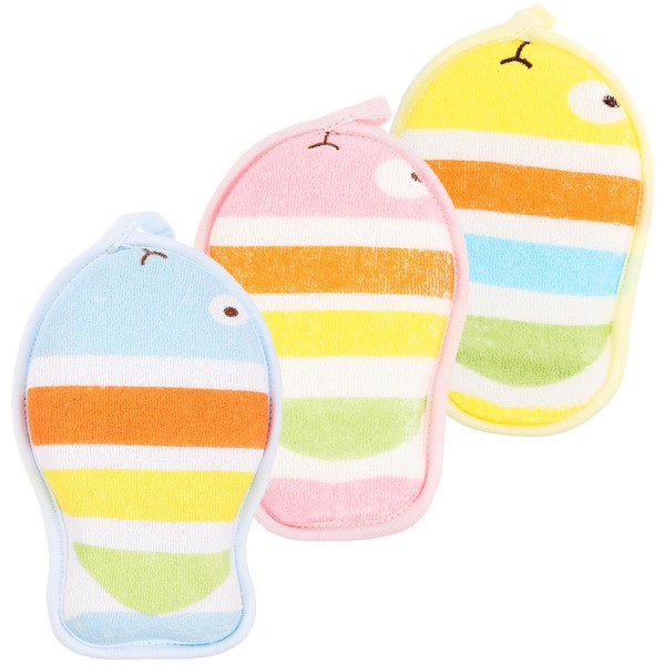 Vaguelly 3pcs Newborn Shower Towel Adorable Bath Scrubbers Bathing Balls