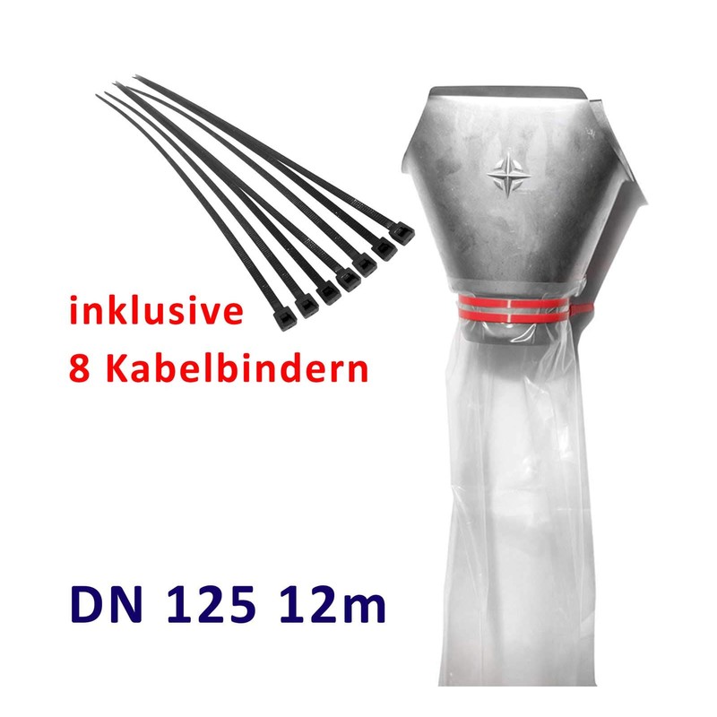 12 Metre Gutter Hose DN125 with 8 Cable Ties Rain