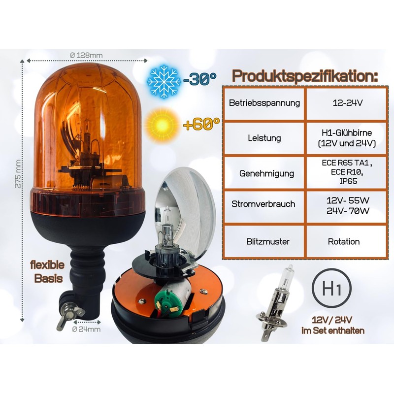 Matel Service Rotating Beacon 12 V / 24 V H1