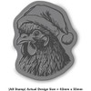 'Chicken with a Santa Hat' Rubber Stamp - Unmounted Design