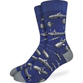 Good Luck Sock Men's Naval Submarines Socks, Adult, Shoe Size 7-12