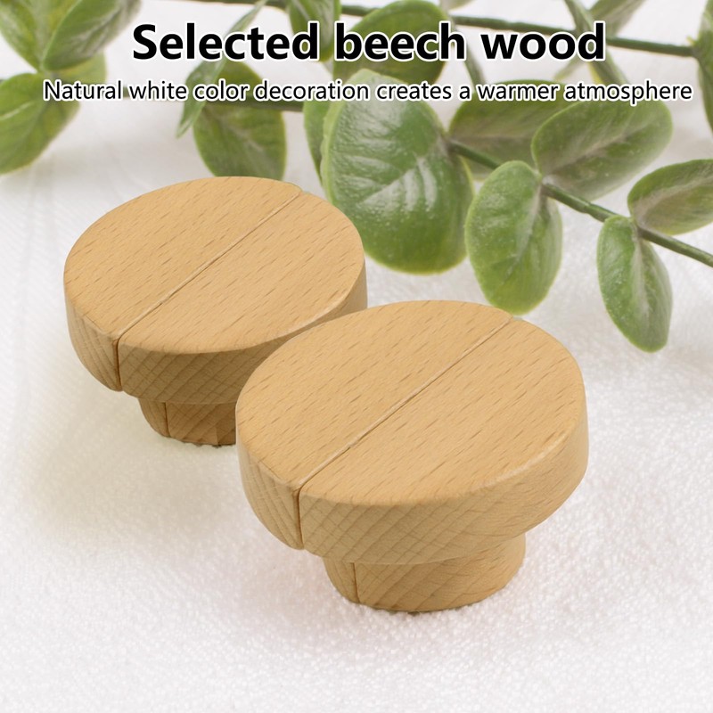 MOROBOR Half Moon Drawer Handles, 6PCS Wooden Semi Circle Pulls