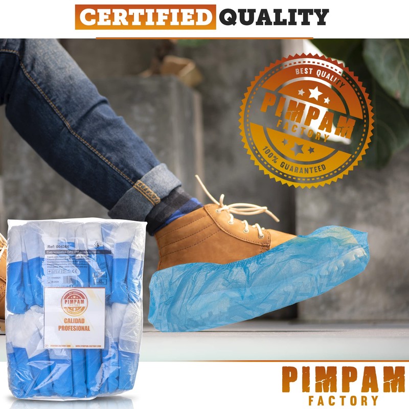 PimPam Factory - (Pack of 100) Non-Slip Plastic Shoe Covers