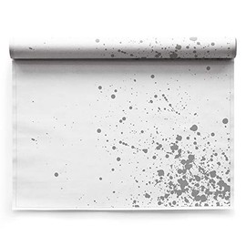 MY DRAP Washable and Reuseable Cloth Placemat - 17.7 x 12.6 in (12 Per Roll, Linen Silver Splash)