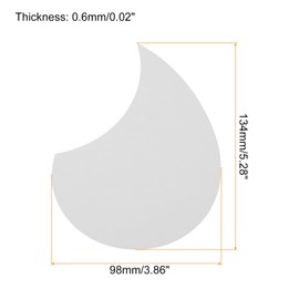 MECCANIXITY 2 Pcs Acoustic Guitar Pickguard Guitar Guard Plate Fit 36 Inch Self Adhesive Right Handed Acoustic-Electric Guitar Parts 98x134mm Water Drop Shape White