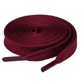 Olukssck 1 Pair Flat Shoe Laces for Sneakers, 2/5" Wide Athletic Shoelaces Wine Red 54 inch(137cm)