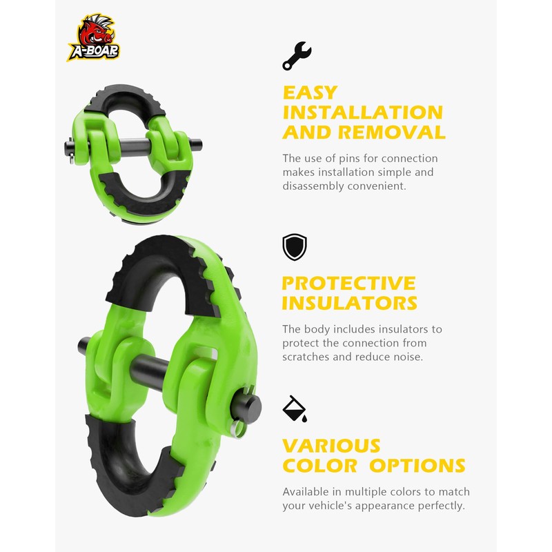 A-BOAR 1/2 Safety Chain Connector, 2 Pack Hammerlock Coupling for
