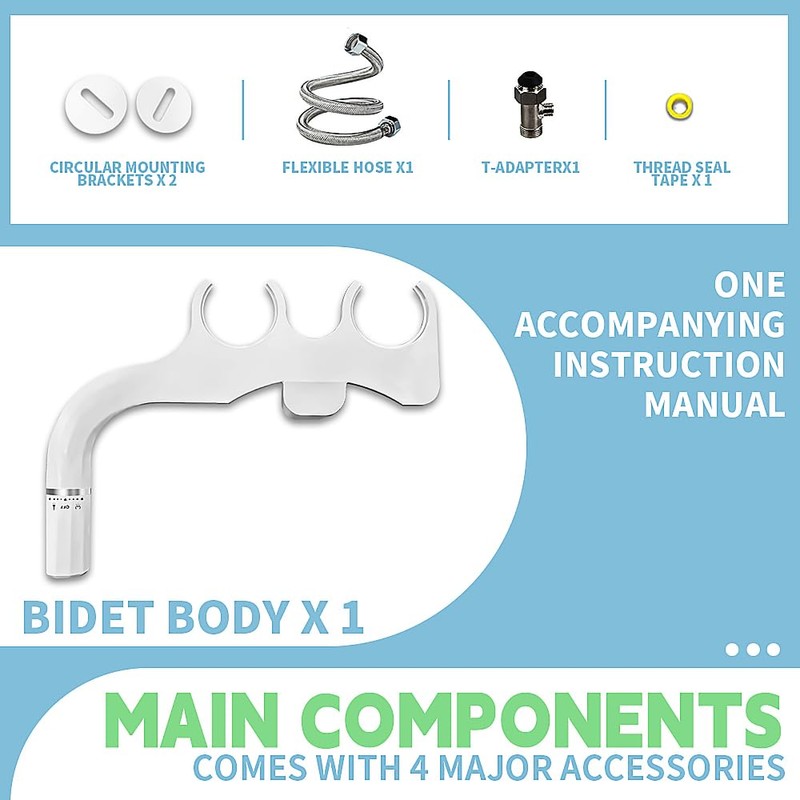 GDHeHKJi Ultra-Thin Slim Bidet - Non-Electric Cold Water Bidet Attachment