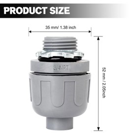 Wocloer 3/4 inch Liquid Tight Connector PVC Flexible Conduit Connector,Straight 180 Degree UL Listed Liquid Tight Connector, Non-Metallic Electrical Conduit Fittings (100 Pack)