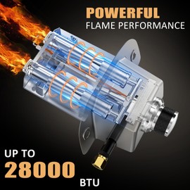 Utheer Gas Burner Attachment for Karu 2/12/12G and Fyra 12, 28000 BTU, No-Assembly Propane Burner, One-Piece Gas Hose Design, for Pizza Oven Accessories, Outdoor Pizza Oven Gas Burner Attachment