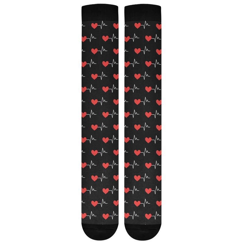 Wusikd Heartbeat Symbol Compression Socks for Women and Men Circulation