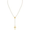 Rosary Beads Catholic Cross Necklace Baptism Gifts for Women Pearl