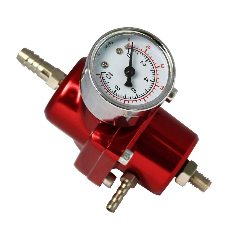 Universal Adjustable Fuel Pressure Regulator Kit with 0-140 PSI Gauge