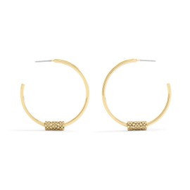 COACH Women's Signature Quilted Tube Hoop Earrings