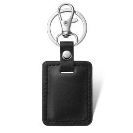 Anthony James Leather Key Ring Holder – Premium Black Keychain with Metal Clip – Sleek Compact Design for Car Keys, House Keys, Fobs – Gift for Men & Women