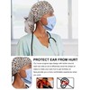 Floraltop 6 Pcs Satin Lined Scrub Caps Women Nurse Surgical